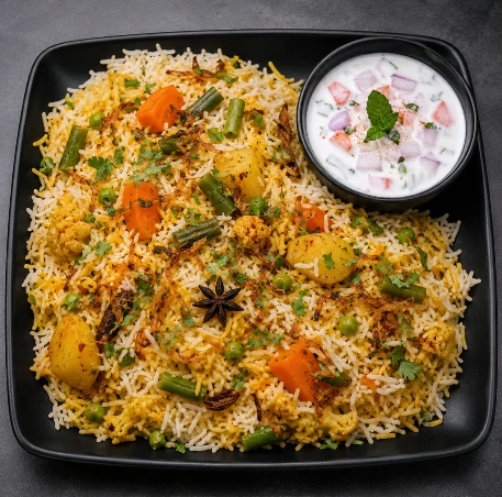 VEG. BIRYANI WITH RAITA